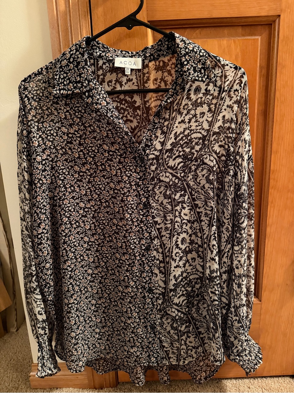 Buckle ACOA Floral Sheer Button Down Blouse